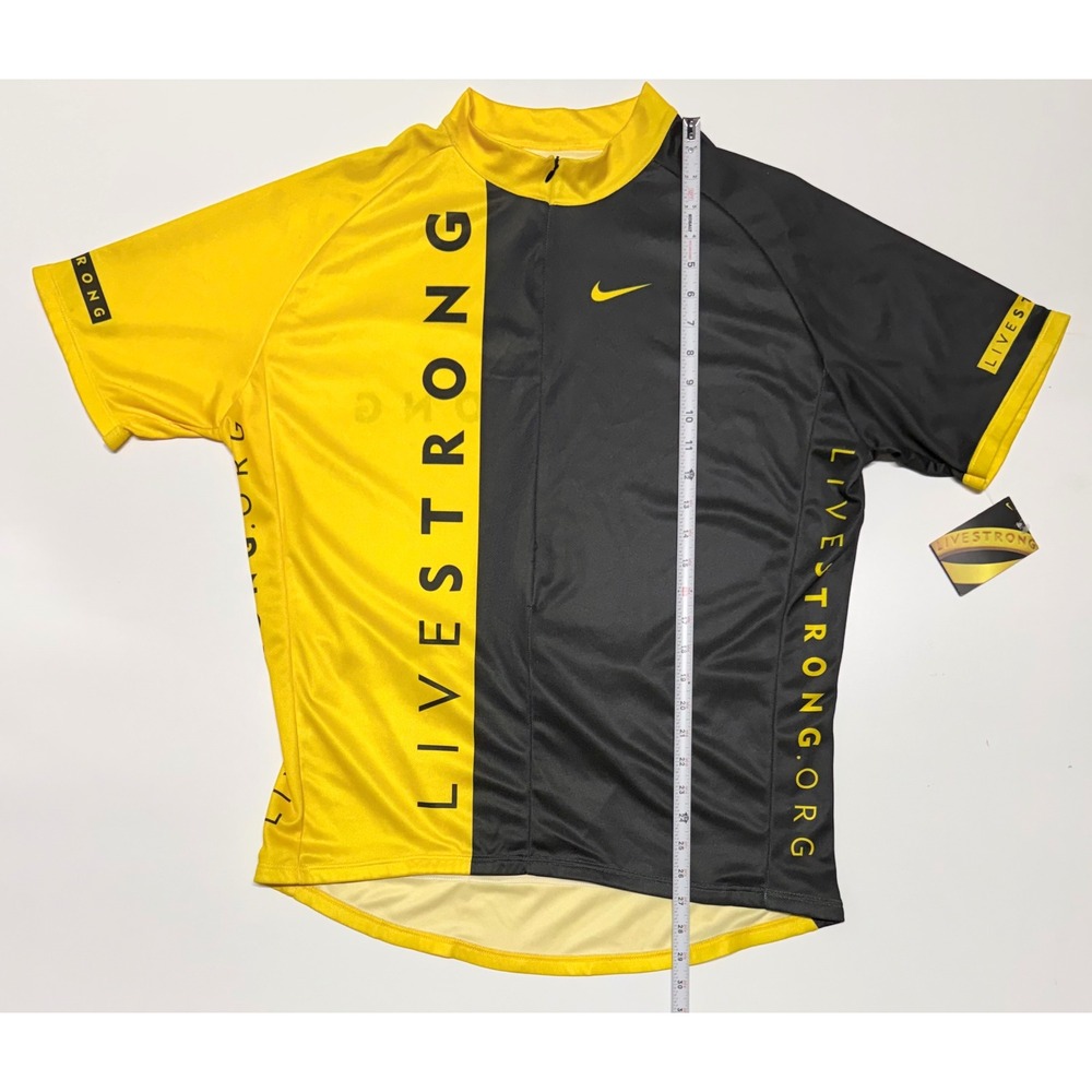 Nike Livestrong Cycling Jersey Mens 2XL Yellow Black Short Slv GI-LIST-SSTR-06